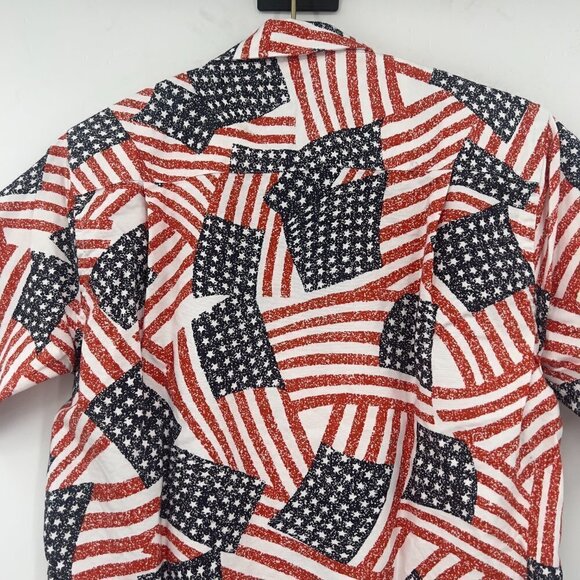 Gitman Bros. Vintage USA Flag Collage Camp Shirt NWT - Picture 4 of 8